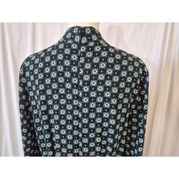 Ted Baker Womens Designer Green Floral Rocoo Tie Neck Dress Size 3 US 8 - Picture 7 of 8